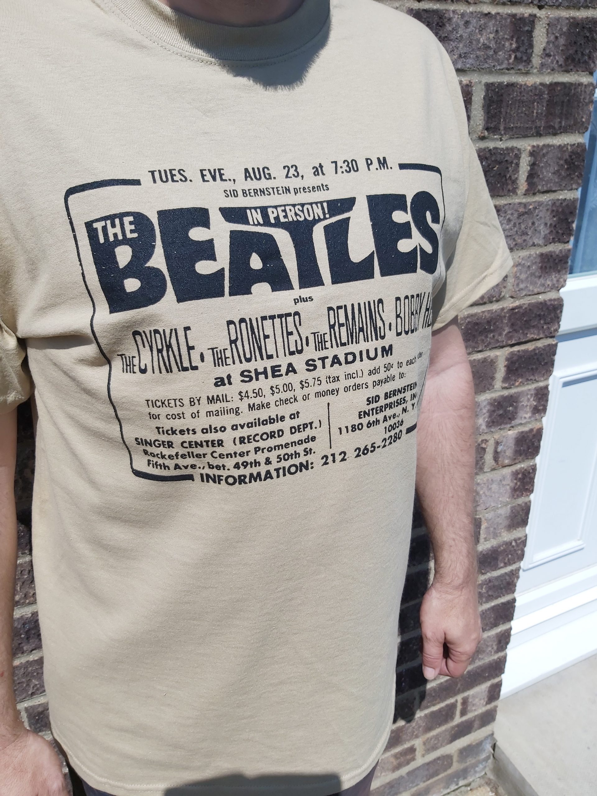 Rock Off The Beatles T Shirt Live Shea Stadium 1966 Manifesto Nuovo Ufficiale Eco Uomo 
